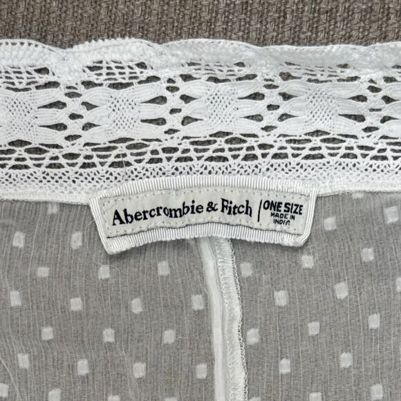 Abercrombie Boho Cottage Sheer White Polka Dot Lace Kimono Robe Fairy Cover Up - Picture 4 of 7